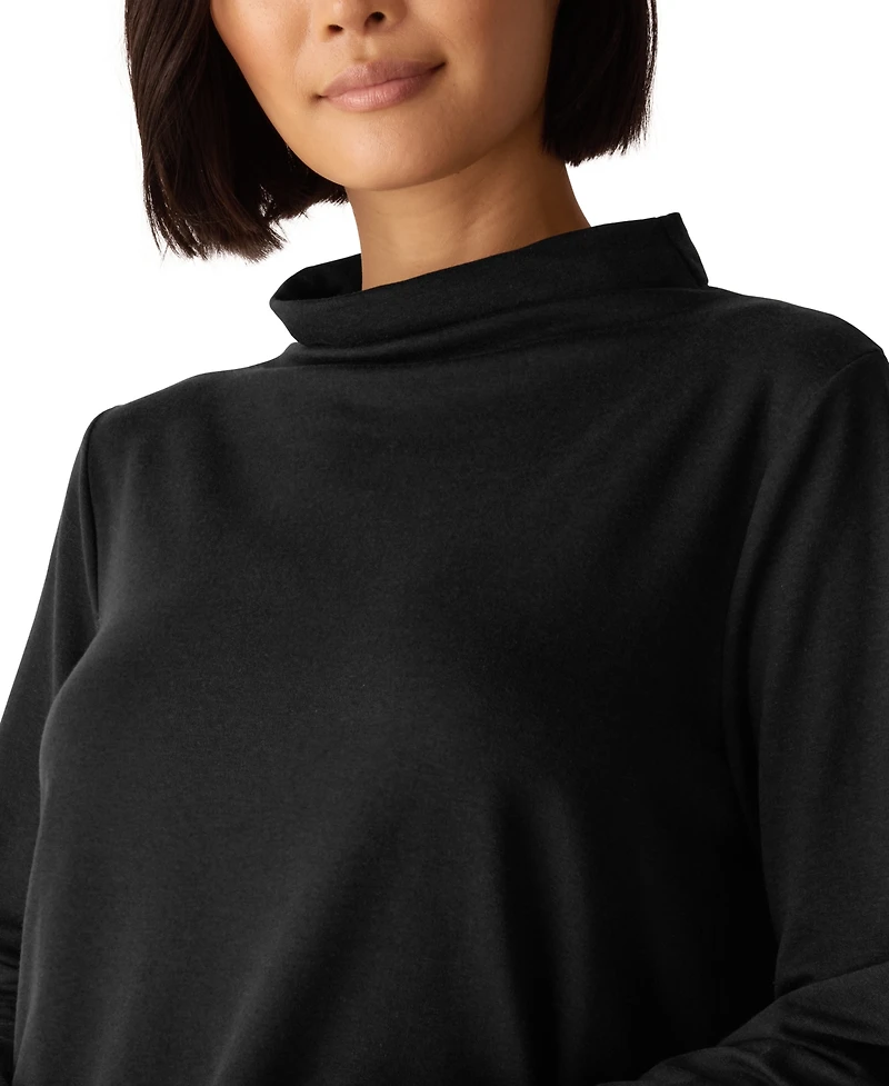 Eileen Fisher Women's Brushed-Fleecy Funnel Neck Long-Sleeve Top
