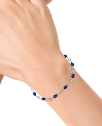Effy Collection Sapphire (5-1/4 ct. t.w.) & Diamond (1/3 ct. t.w.) Bracelet in 14k White Gold