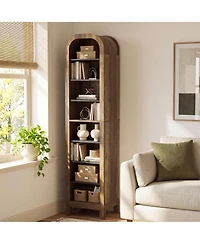 Tribesigns 71.25" Tall 8-Tier Bookshelf, Corner Shelf for Home Office