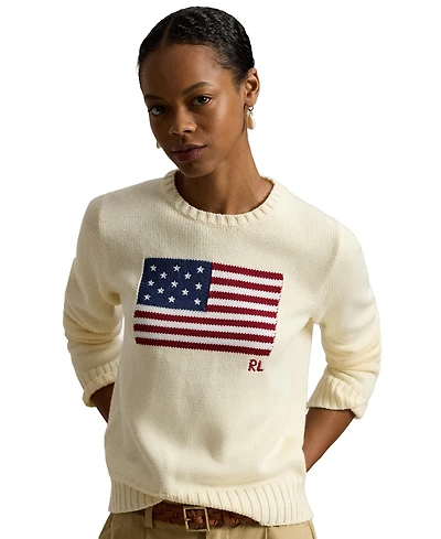 Polo Ralph Lauren Women's Flag Cotton Crewneck Sweater