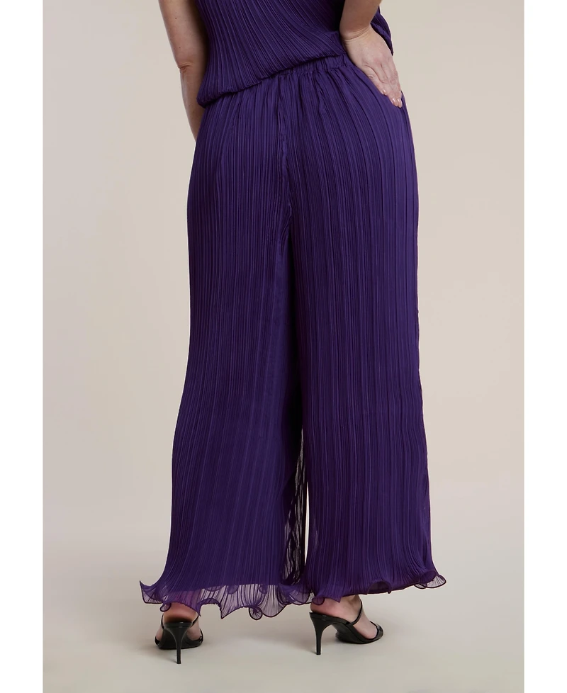 Eloquii Women's Wire Hem Plisse Pant
