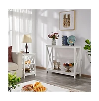 Slickblue Design Console Table with Lower Shelf for Entryway Storage