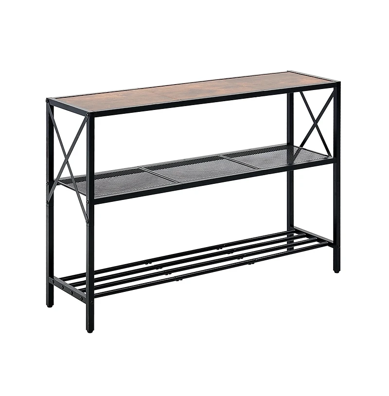 Slickblue 41.7-In Narrow Console Table with 3-Tier Storage Shelves