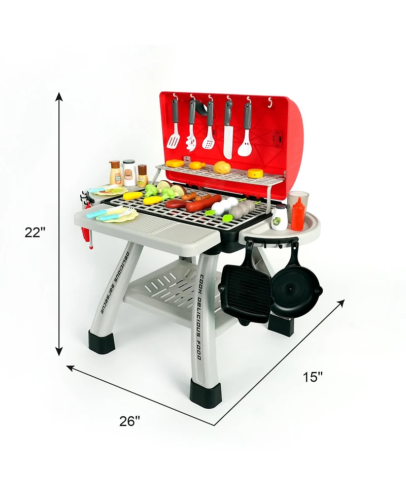 Easy Playhouse Bbq Grill Realistic Smoke, Sound & Light 41-Piece Playset, Ages 3+