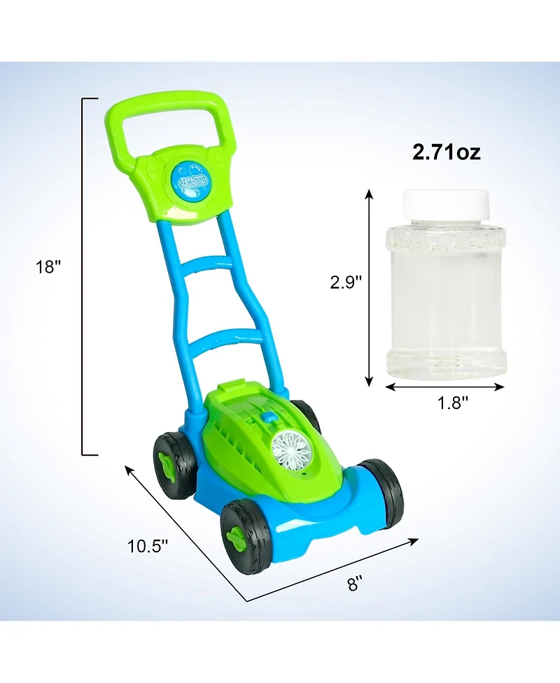 Easy Playhouse Lawn Mower Bubble Machine, Automatic & Leakproof, Ages 3+