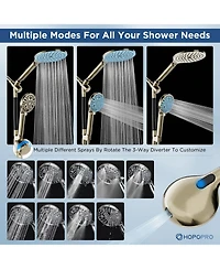 Cyqbd 2-in-1 Dual Filtered Handheld Shower Head 15-Mode High Pressure