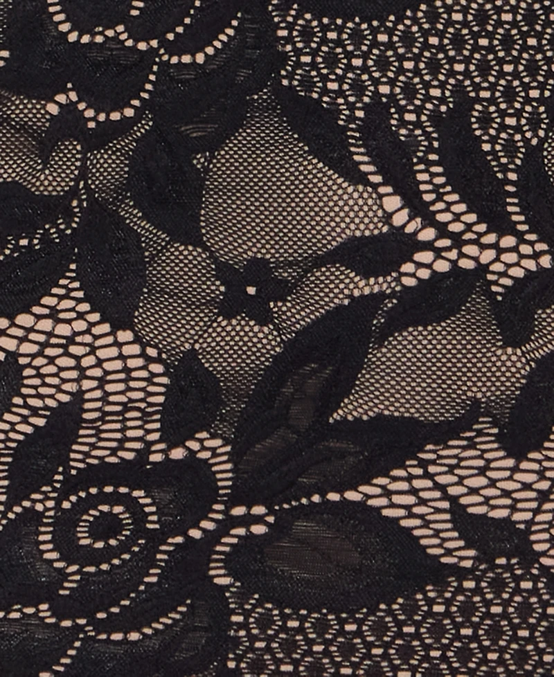 Alex & Sophia Juniors' Lace Corset Bodice Sheer Long-Sleeve Dress