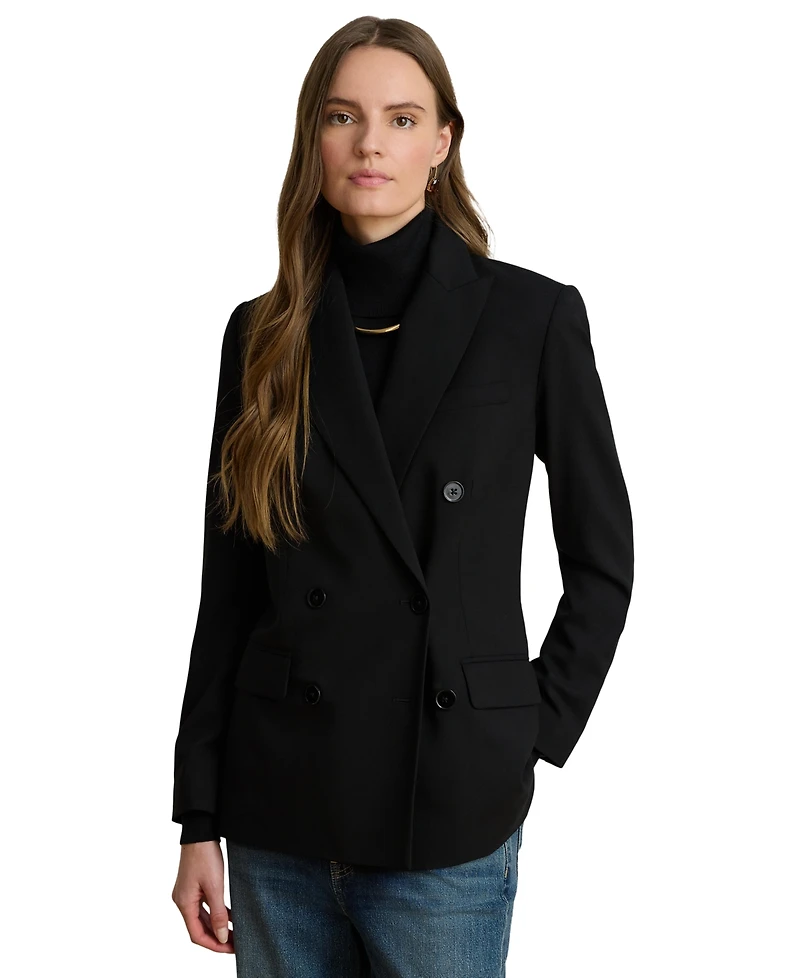 Lauren Ralph Women's Double-Breasted Wool Crepe Blazer