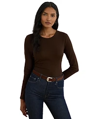 Lauren Ralph Cotton-Blend Long-Sleeve Top