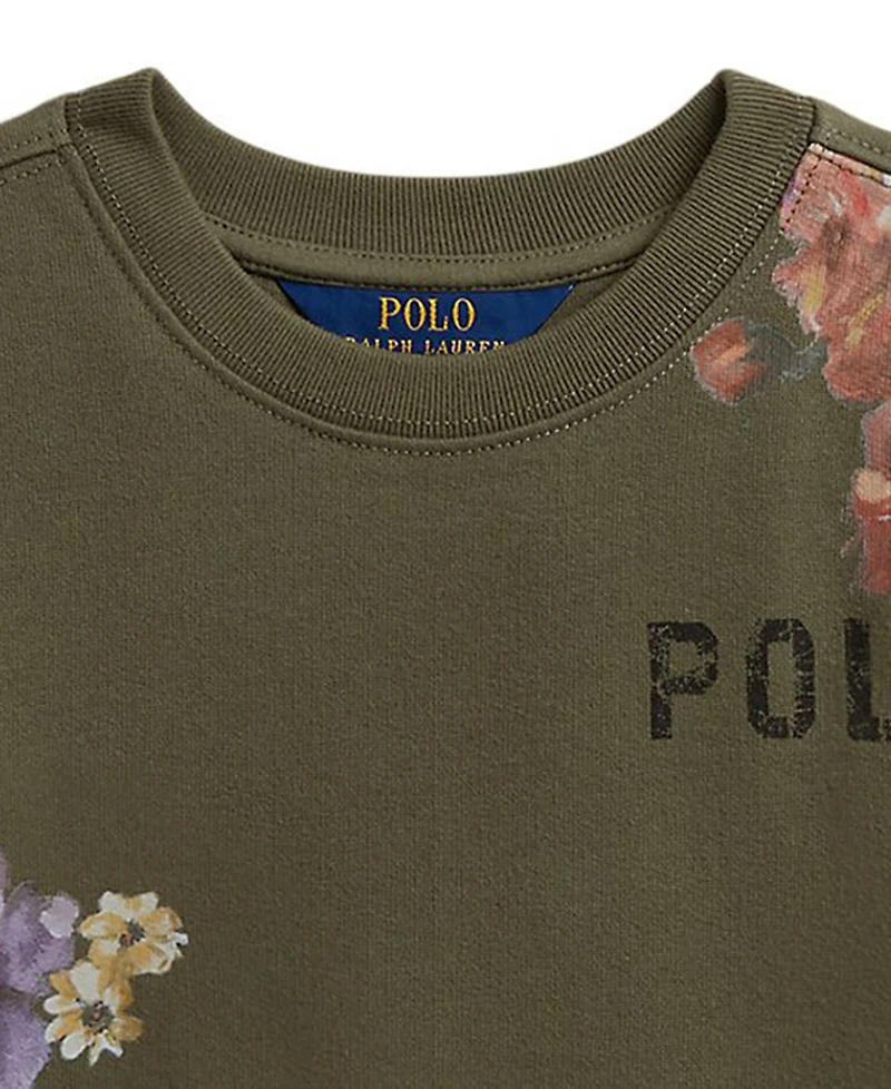 Polo Ralph Lauren Girls' 2T-6X Floral Fleece Sweatshirt