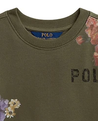 Polo Ralph Lauren Girls' 2T-6X Floral Fleece Sweatshirt