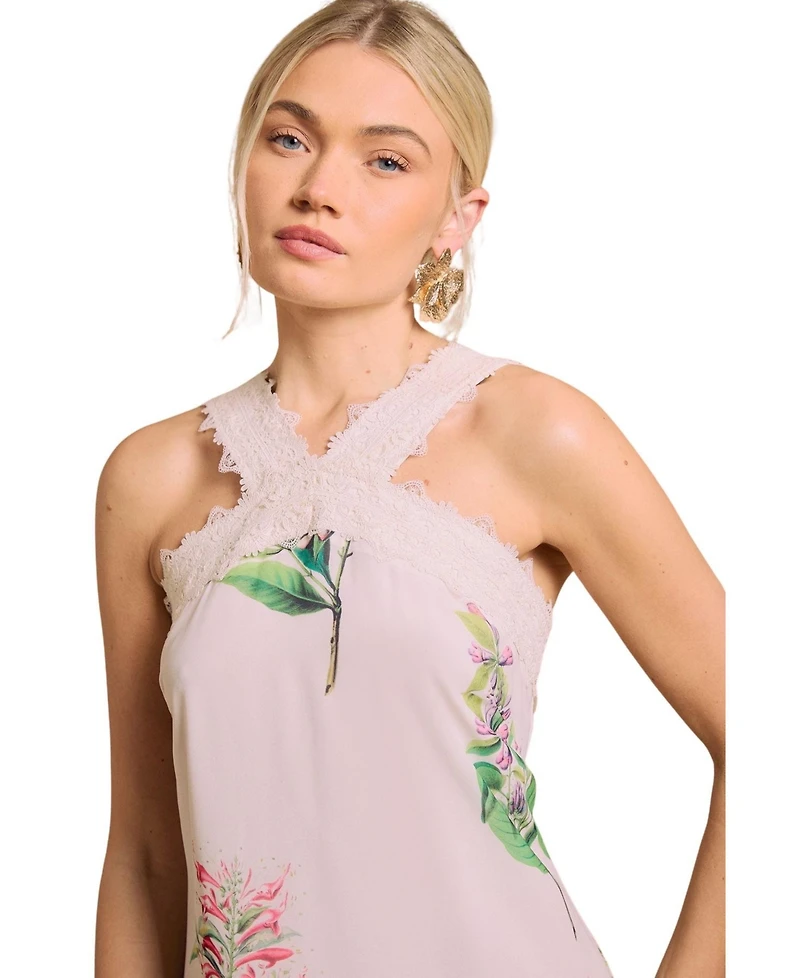 Oasis Women's Halter Neck Floral Maxi Dress