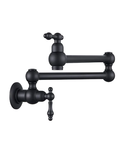 Thirtypeachy Wall Mount Pot Filler Faucet, Folding Swivel Arm with Dual Handles and Brass Construction