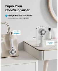 Gaiatop Mini Portable Fan, Small and Powerful, 3 Speed Personal Handheld fan and Desktop with Base, Lightweight Usb Rechargeable for Travel