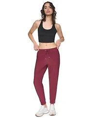 Dkny Women's Tech Ottoman Cuffed High Rise Joggers