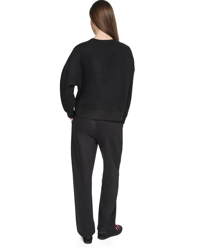 Dkny Sport Women's Oversized Graphic Blouson-Sleeve Pullover Sweatshirt