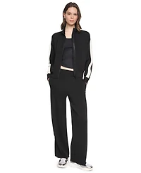 Dkny Sport Women's High-Rise Modified Wide-Leg Side-Stripe Pant