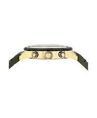 Porsamo Bleu Men's Logan Chronograph Green Silicone Strap Gold Tone Watch 44 mm
