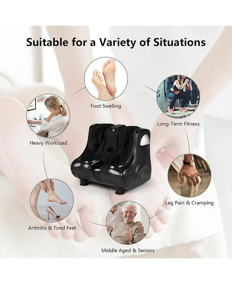 Ecooso Foot and Calf Massager with Heat Vibration Deep Kneading and Shiatsu