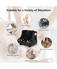 Ecooso Foot and Calf Massager with Heat Vibration Deep Kneading and Shiatsu