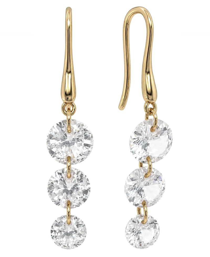 And Now This Cubic Zirconia Graduated Linear Drop Earrings