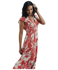Finery London Women's Mattie V-Neck Tiered Midi Dress