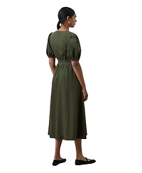 Finery London Women's Arlow Short Sleeve V-Neck Midi Tea Dress