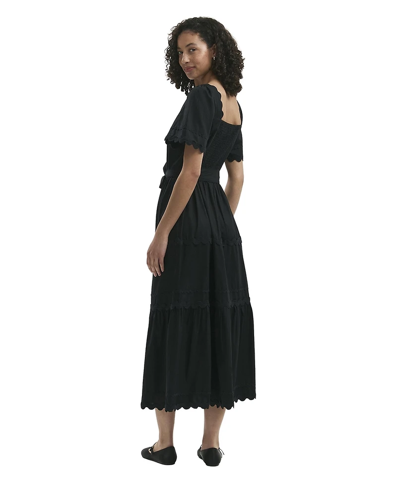 Finery London Women's Corina Cotton Midi Tiered Dress