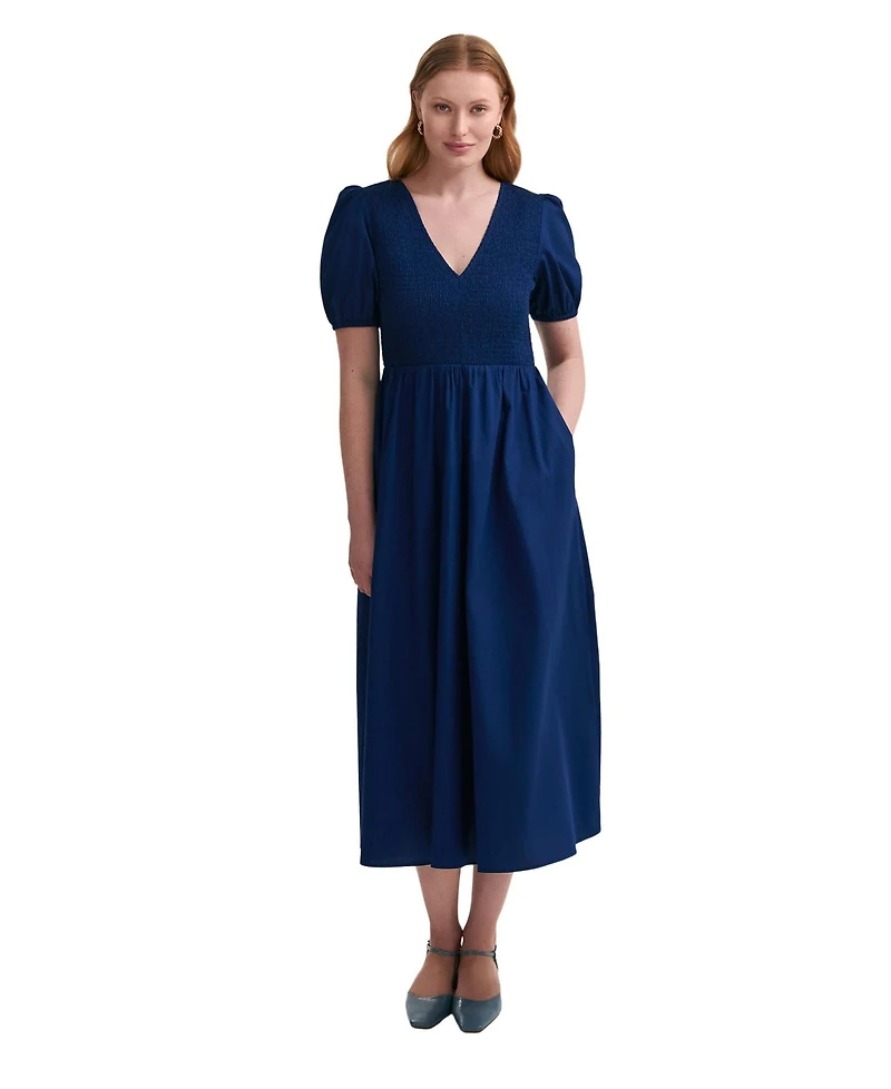 Finery London Women's Jamilla Short Sleeve Cotton Midi Dress