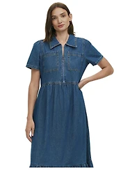 Finery London Women's Tania Denim Midi Shirt Dress