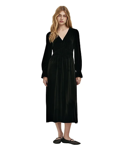 Finery London Women's Laila Velvet V-Neck Midi Dress