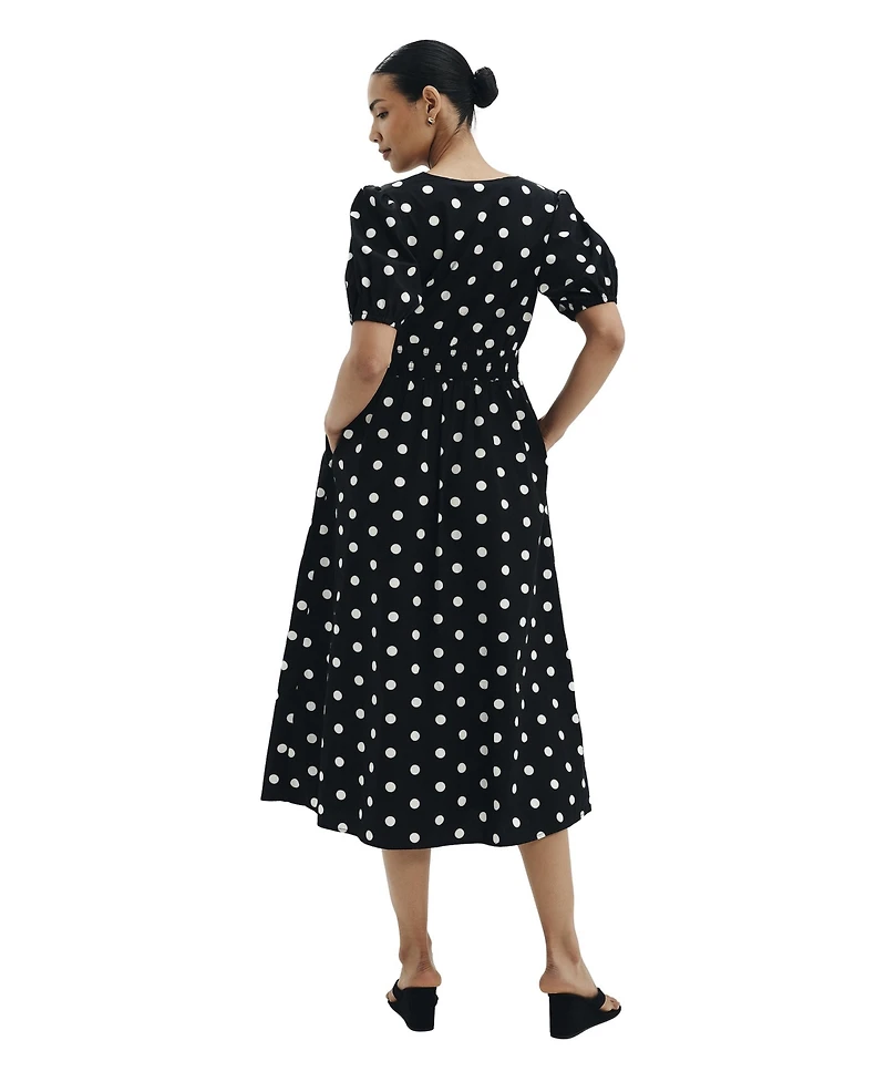 Finery London Women's Addison Polka Dot Cotton Midi Dress