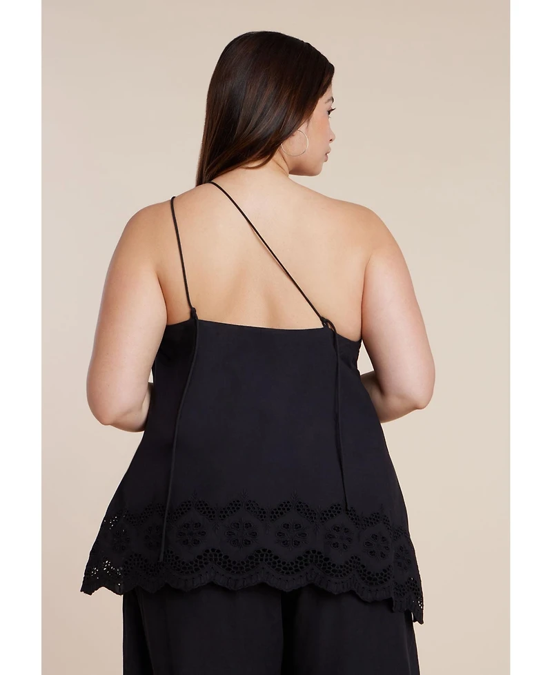 Eloquii Plus Eyelet Detail Women's Top