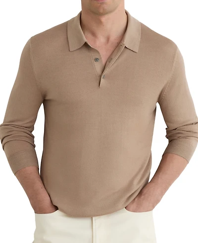 Reiss Men's Jay Slim-Fit Pigment-Dyed Merino Wool Long-Sleeve Polo Shirt
