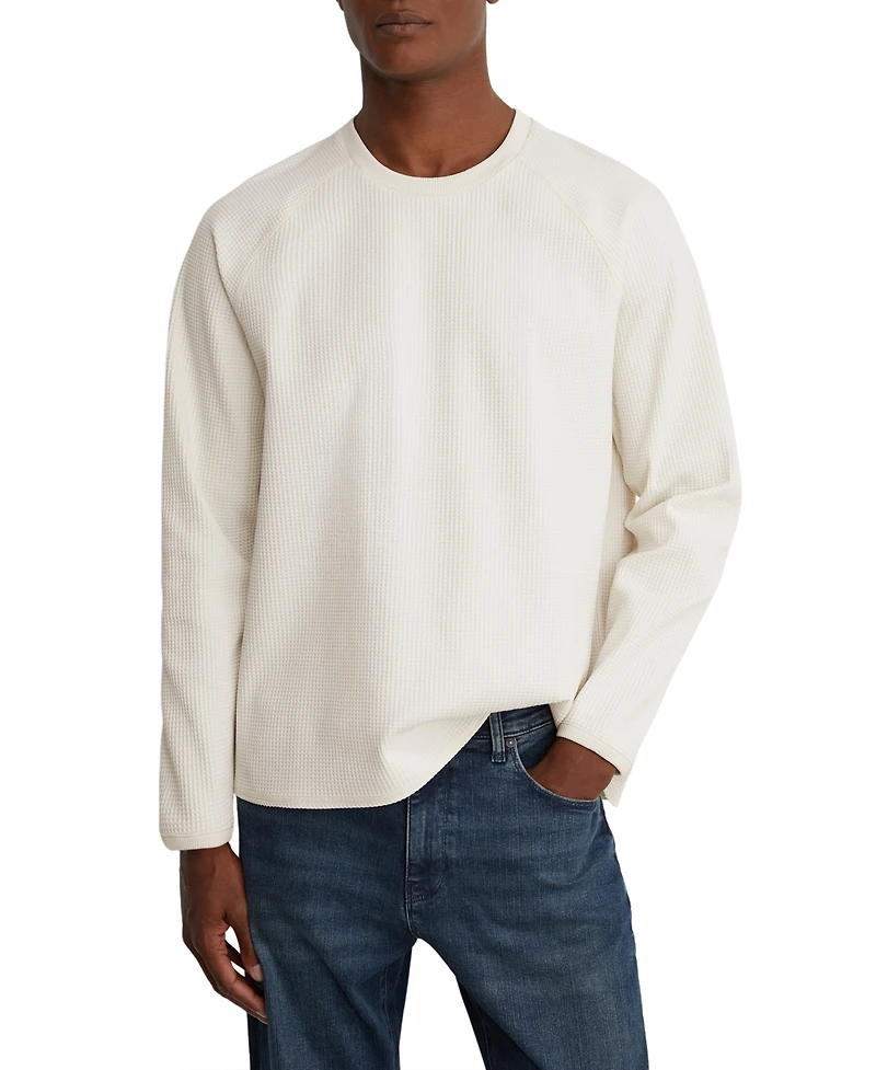 Reiss Men's Soren Waffle-Knit Raglan-Sleeve Crewneck Sweatshirt