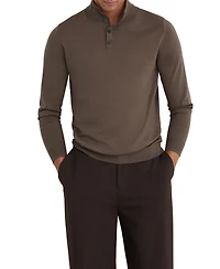 Reiss Men's Farnham Merino Wool Slim-Fit Funnel-Neck Half-Button Jumper Sweater