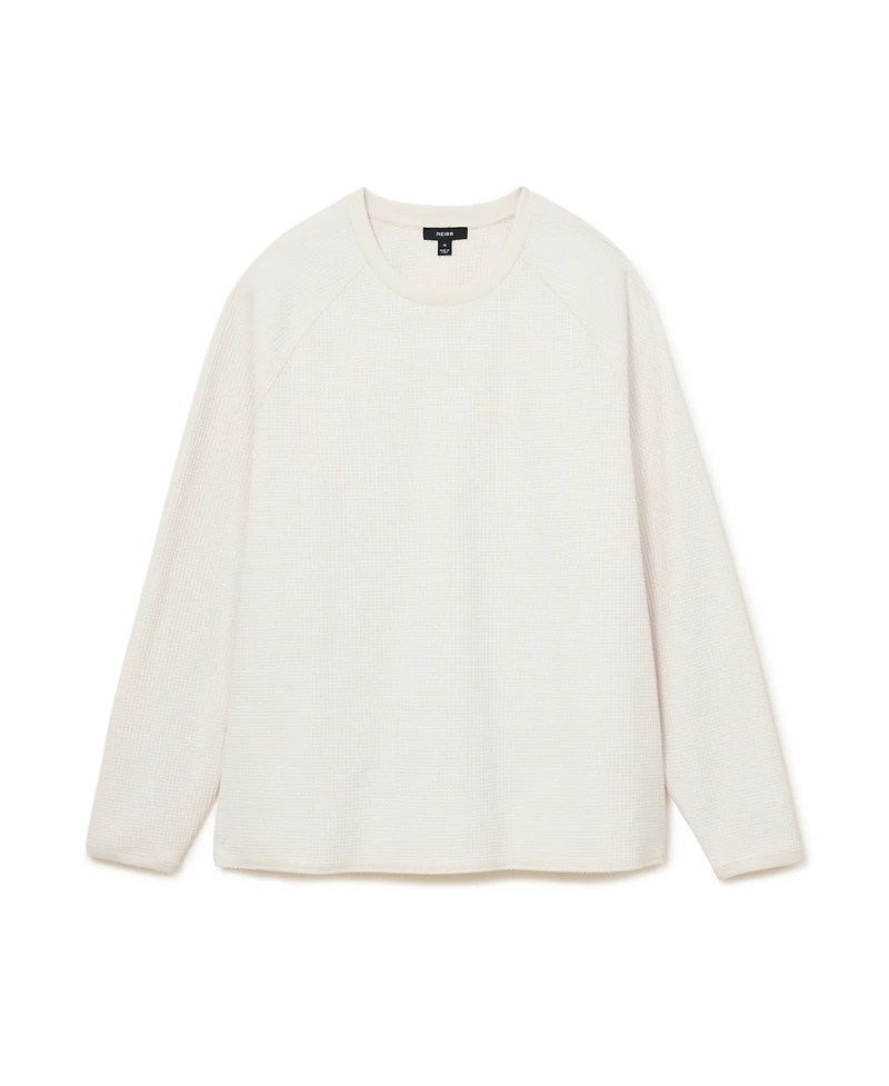 Reiss Men's Soren Waffle-Knit Raglan-Sleeve Crewneck Sweatshirt