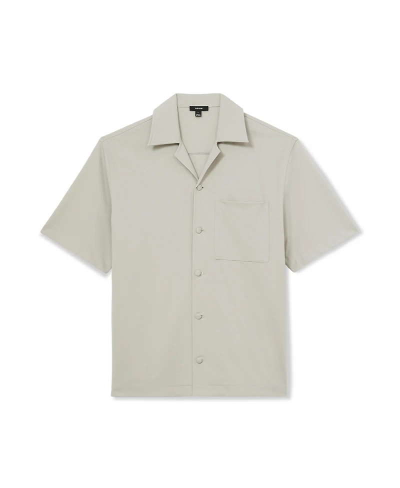 Reiss Men's Russo Stretch Cuban-Collar Short-Sleeve Shirt