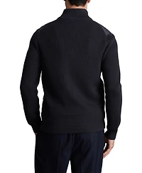 Reiss Men's Trainer Hybrid Quilt and Knit Slim-Fit Funnel-Neck Jacket
