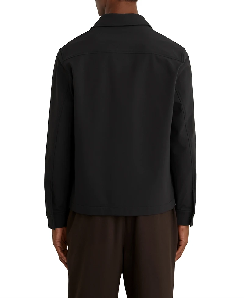 Reiss Men's Divide Utilitarian Soft-Fleece Lined Twin-Pocket Overshirt