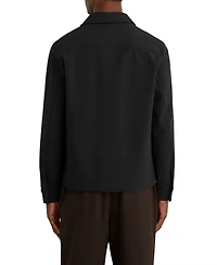 Reiss Men's Divide Utilitarian Soft-Fleece Lined Twin-Pocket Overshirt
