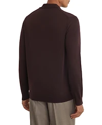 Reiss Men's Trafford Slim-Fit Merino Wool Ribbed Polo Shirt