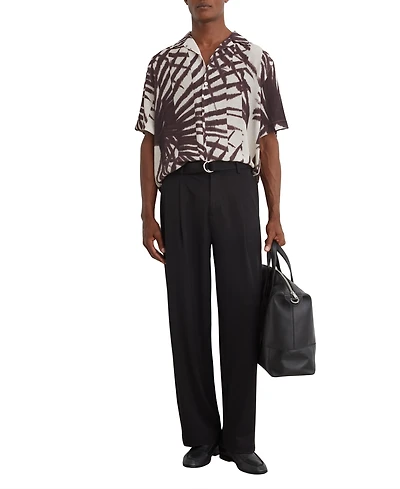 Reiss Men's Shindora Plisse Cuban-Collar Shirt