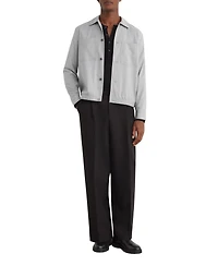 Reiss Men's Penge Brushed Wool-Blend Twin-Pocket Overshirt