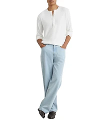 Reiss Men's Francisco Ribbed Regular-Fit Henley T-Shirt