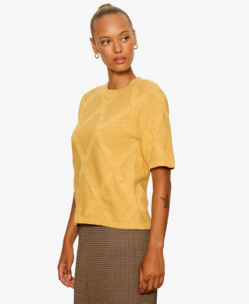 Sanctuary Women's Short-Sleeve Cotton Sweater T-Shirt