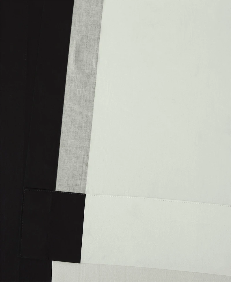 Half Price Drapes Fresh Popcorn & Black Bordered Grommet Vertical Printed Cotton Curtain