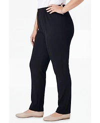 Woman Within Women's Tall Knit Hassle-Free Pull-On Elastic-Waist Pants