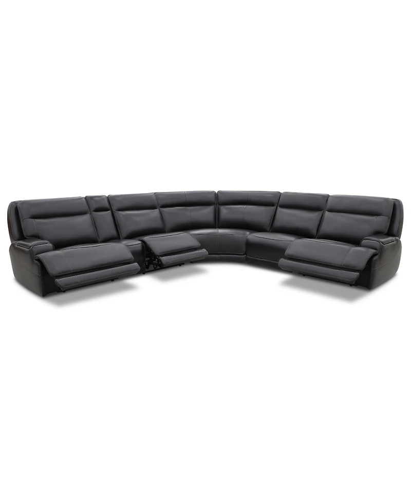 Atlas 6-Piece L-Shaped Triple Power Motion Sectional Sofa, Macy's Exclusive