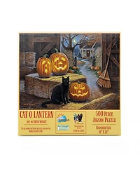 SunsOut Cat o Lantern Halloween 500-Piece Jigsaw Puzzle, Ages 15+